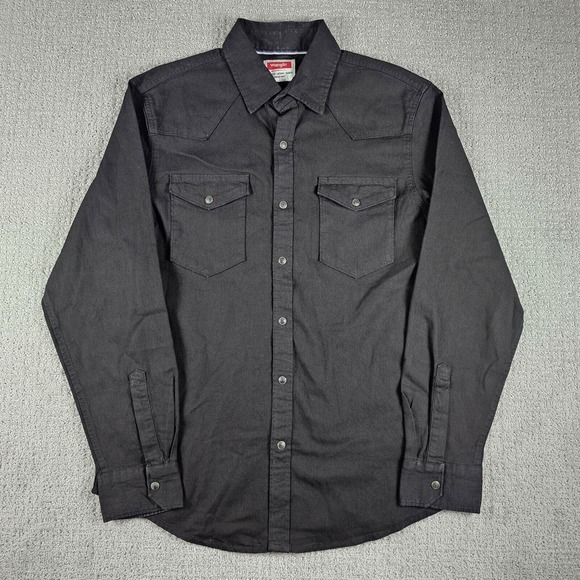 Wrangler Other - WRANGLER PEARL SNAP DENIM JACKET MENS M BLACK COTTON SPANDEX WESTERN COWBOY